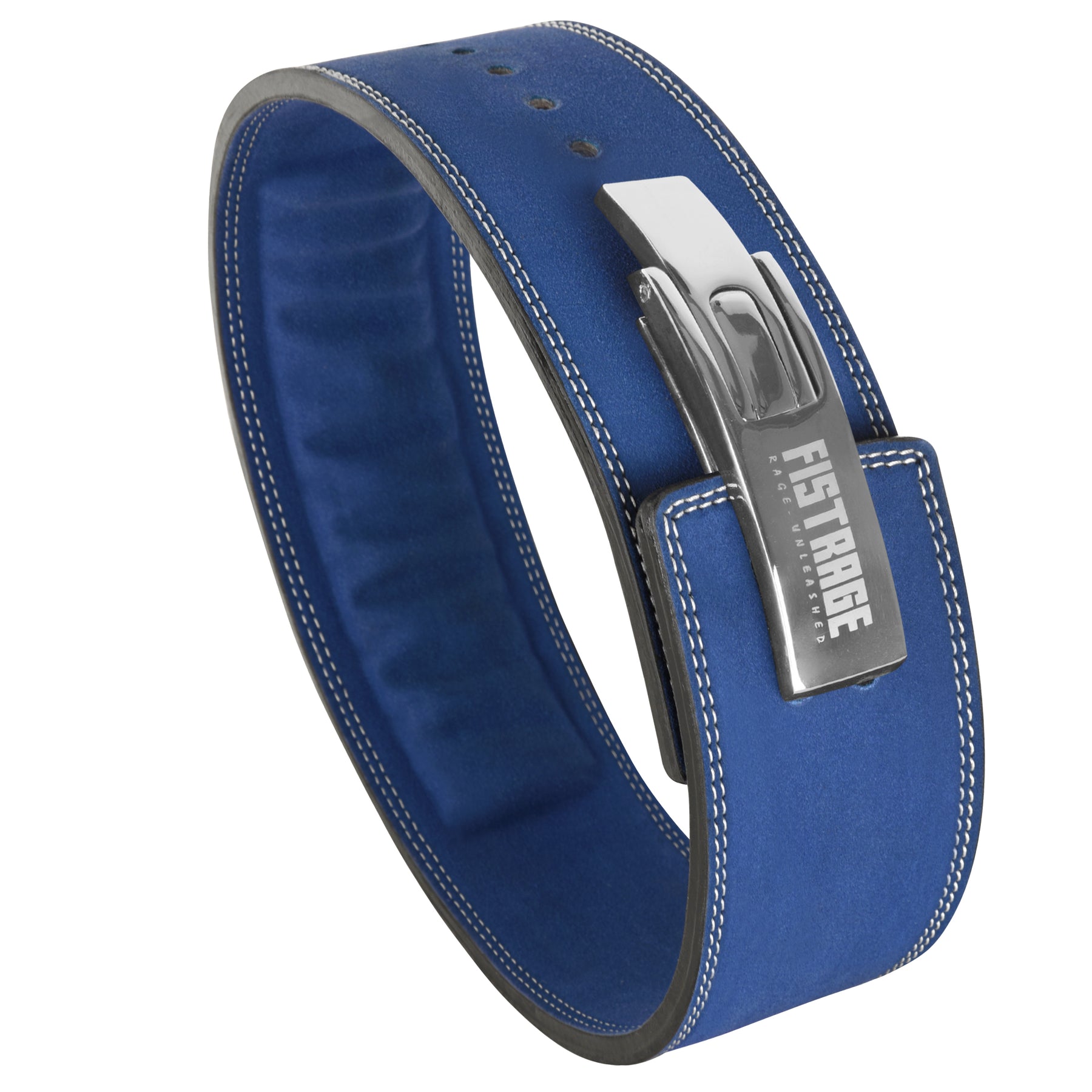 Lever Buckle Belt with Wrist Band Silver Buckle - Royal Blue