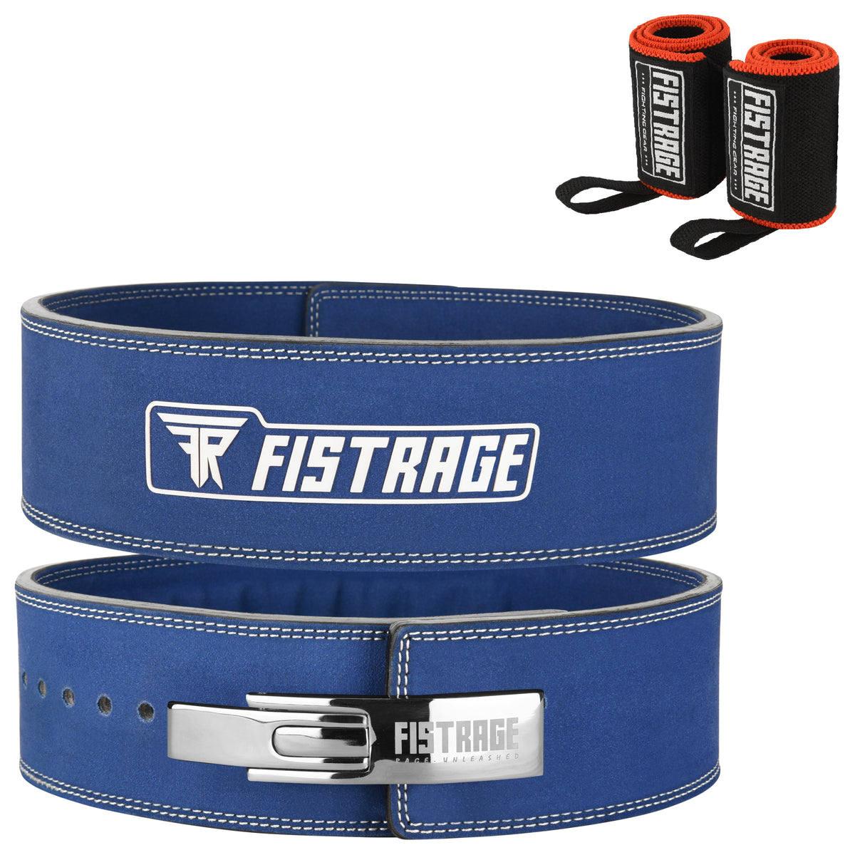 Lever Buckle Belt with Wrist Band Silver Buckle - Royal Blue