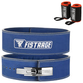 FISTRAGE Weight Lifting Lever Buckle Belts with Sticker Logo-Royal Blue