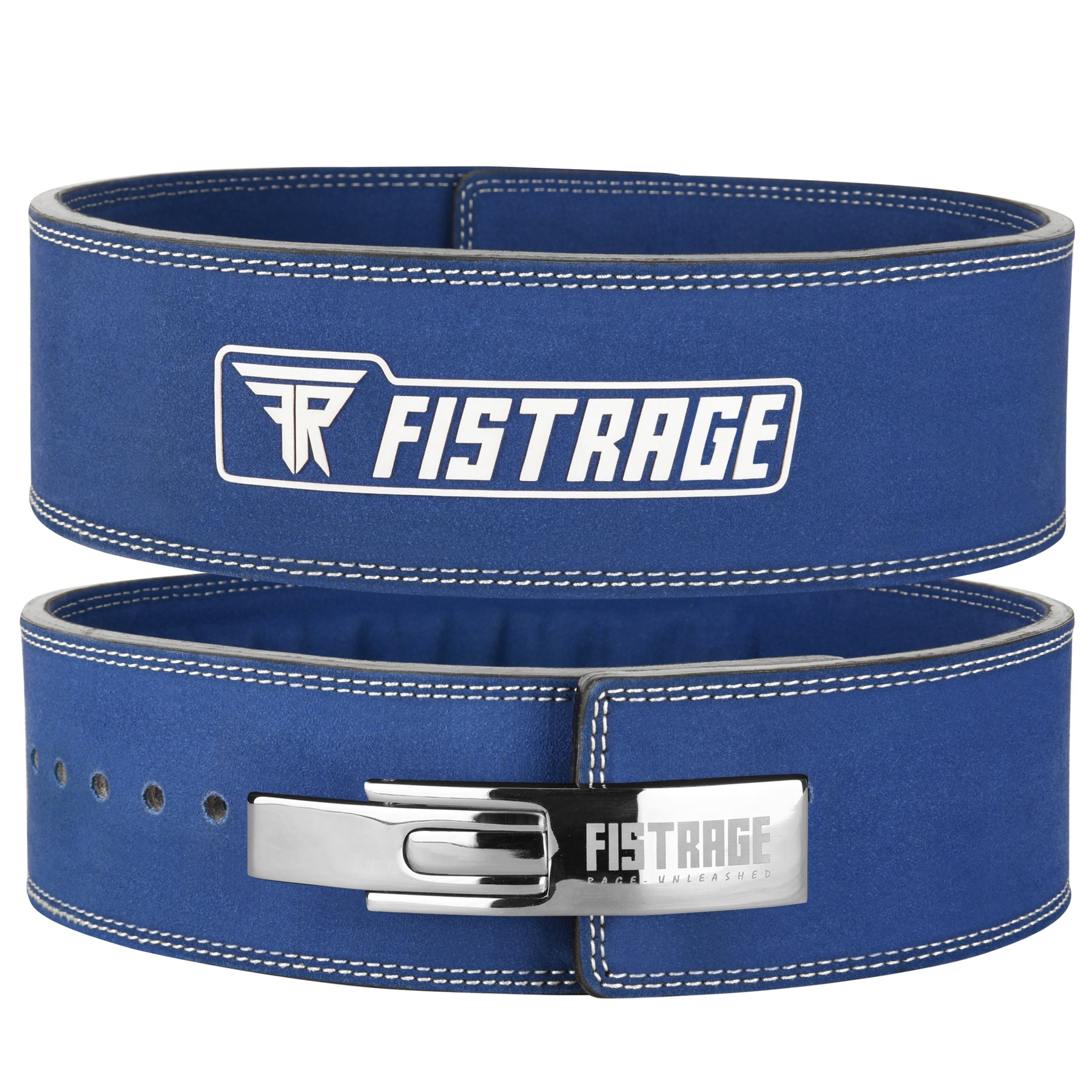 FISTRAGE Weight Lifting Lever Buckle Belts with Sticker Logo-Royal Blue