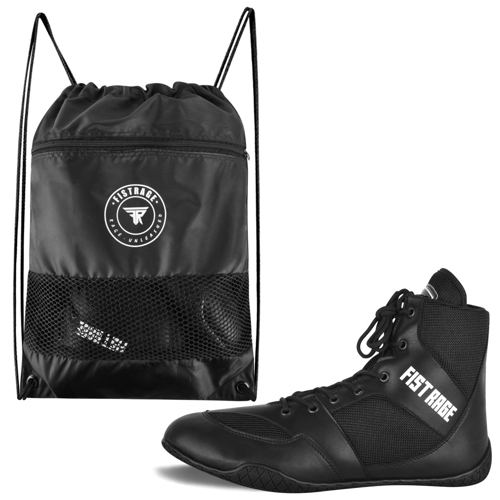 Boxing Shoes With Sting Bag - Black