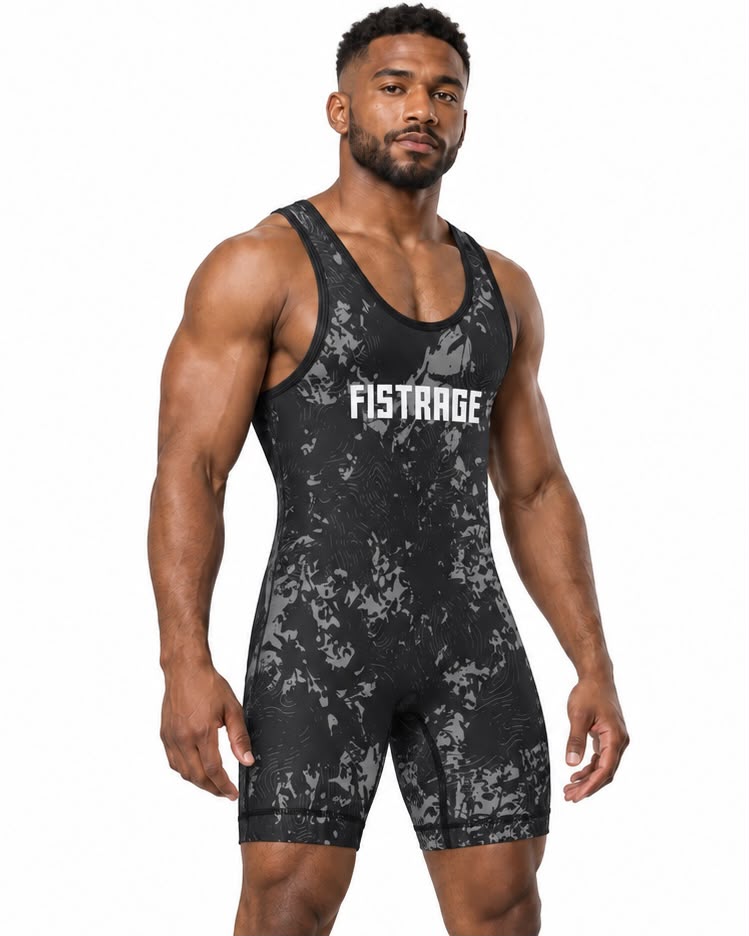 Fistrage Sublimated Wrestling Singlet - Black