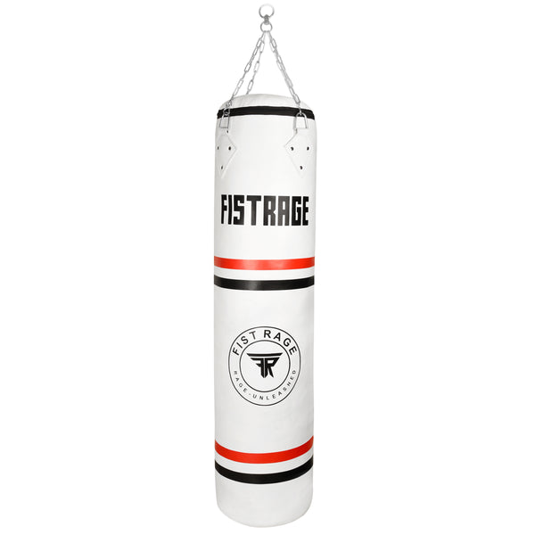 Heavy Punch Bag 5ft White Microfiber Leather - Unfilled