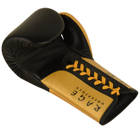 FR-52 Professional Leather Boxing Gloves - Black Gold