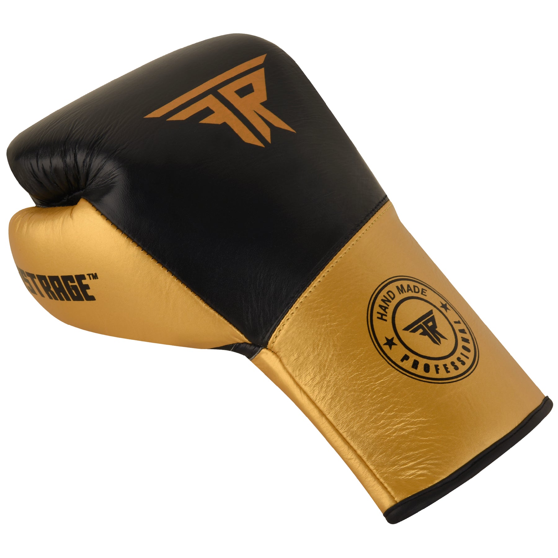 FR-52 Professional Leather Boxing Gloves - Black Gold