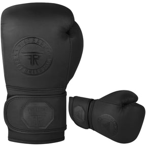 Rigid Professional Leather Boxing Gloves - Black