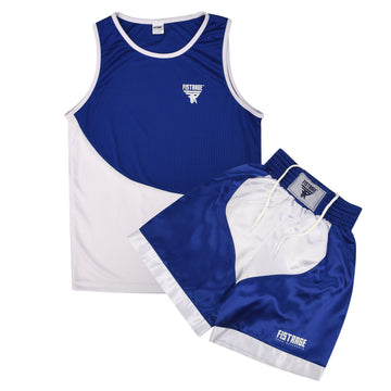 Kids Boxing Uniform Set 2PCS Top & Shorts - Blue White