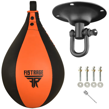 FISTRAGE Speed Bag with free Hanging Swivel - Orange Black