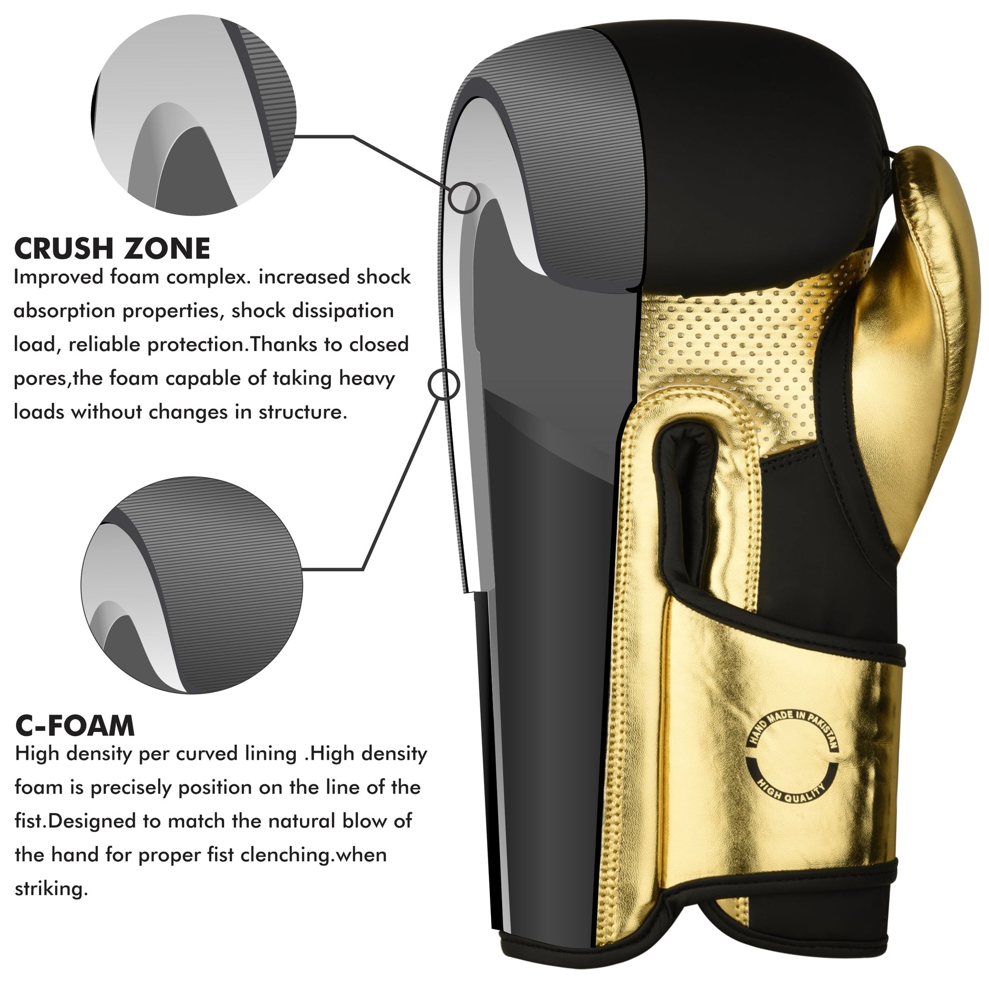 Ringside Golden Gloves - Guantes de bolsa pesada, 12 onzas, color negro